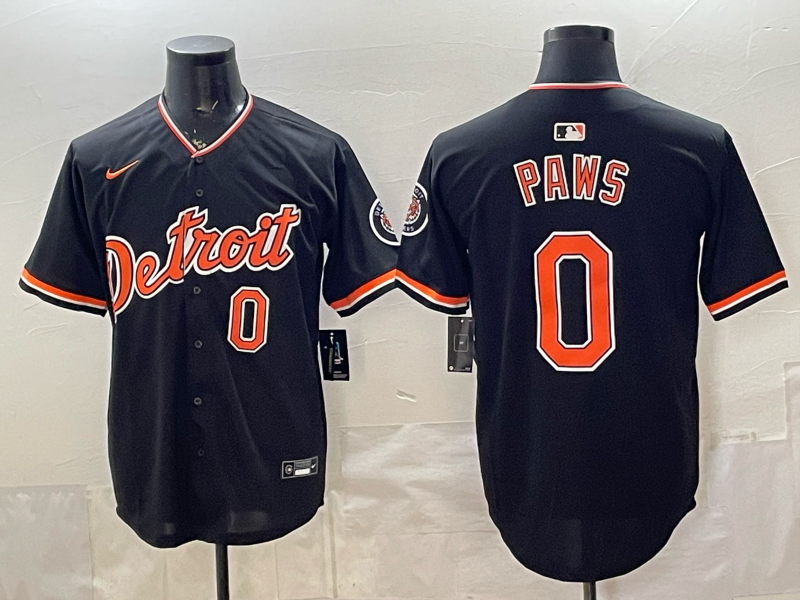 Men Detroit Tigers #0 paws black Nike 2026 MLB Jersey 0528001